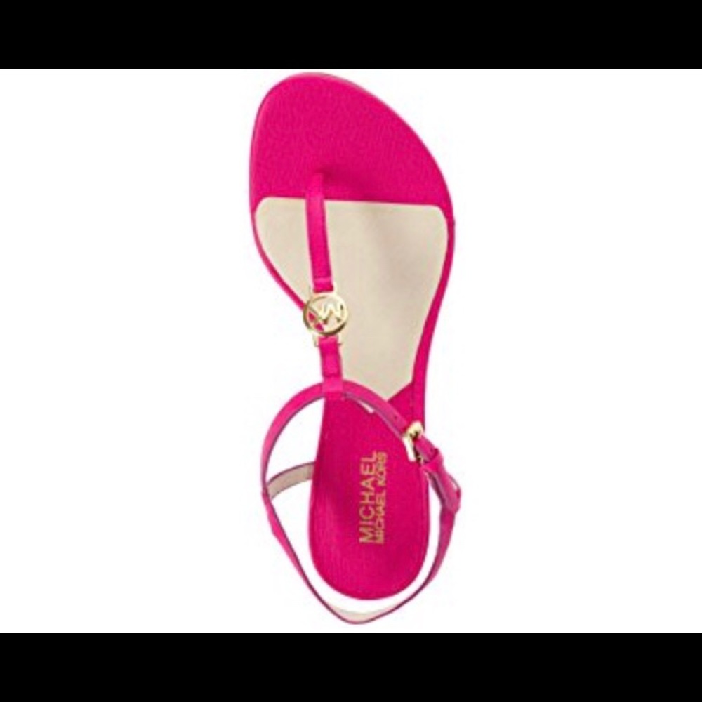 Michael Kors Low Wedge Sandals - Raspberry Pink